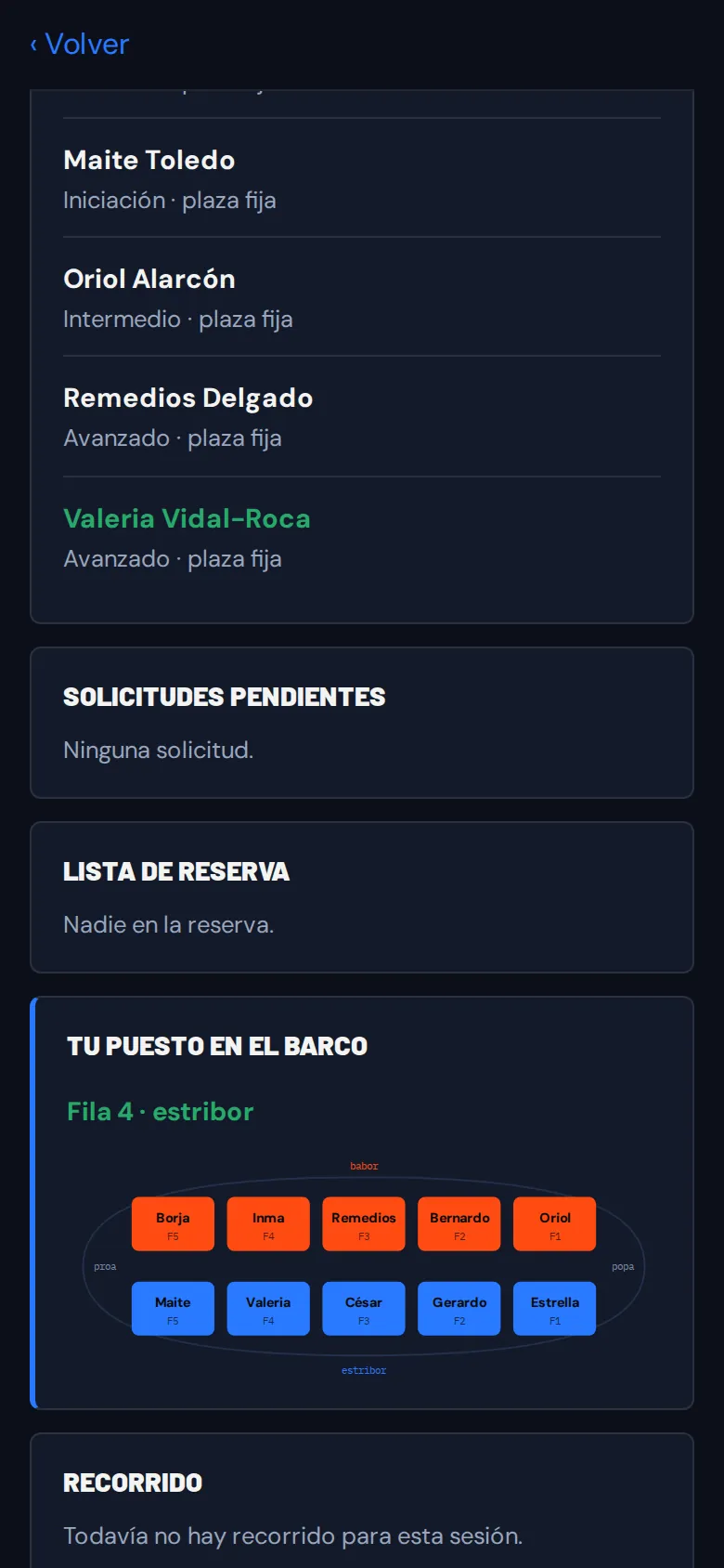 Pantalla de Nautelia: tu puesto en el barco